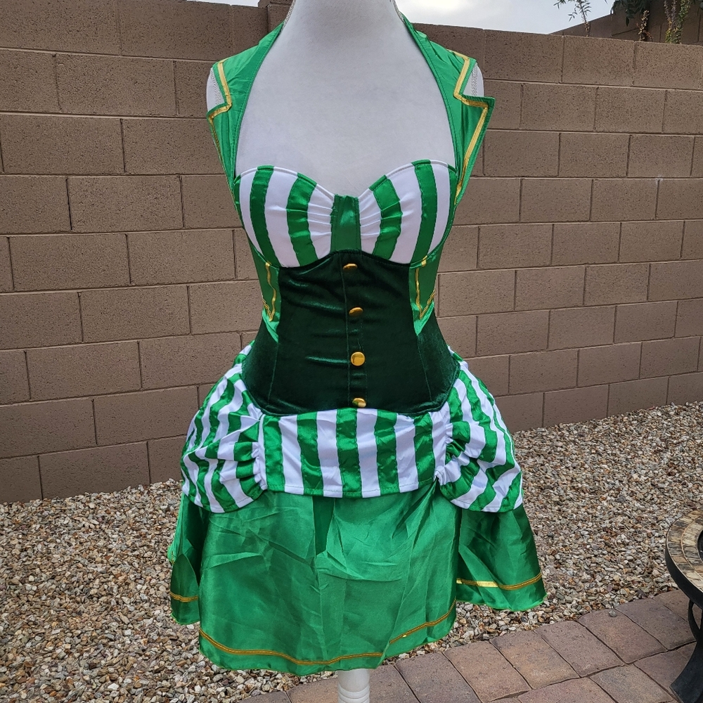 Lucky Lass Sexy Adult Dress Costume Shamrock St Patricks  Oktoberfest green beer